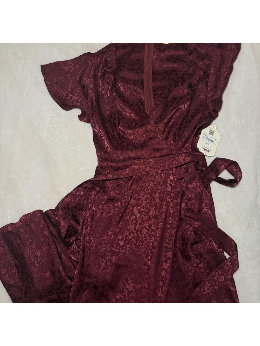 size small altard state burgundy maxi wrap dress